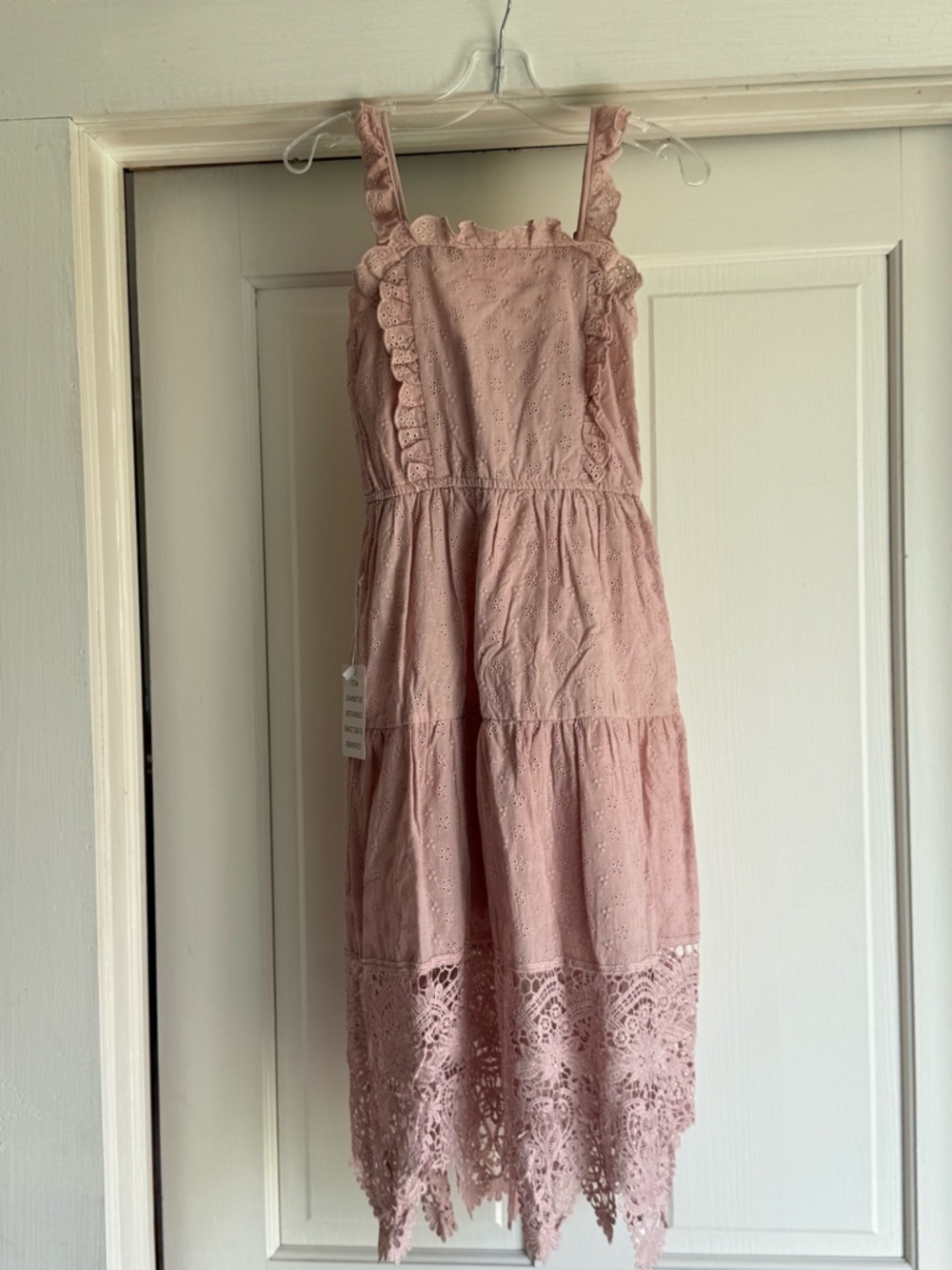 Joyfolie Lydia Midi in Rose Dust Eyelet Lace Sundress size 7 girls